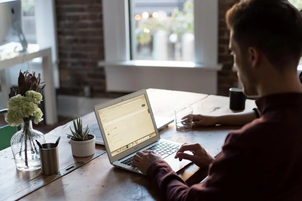 Creating an account on a laptop